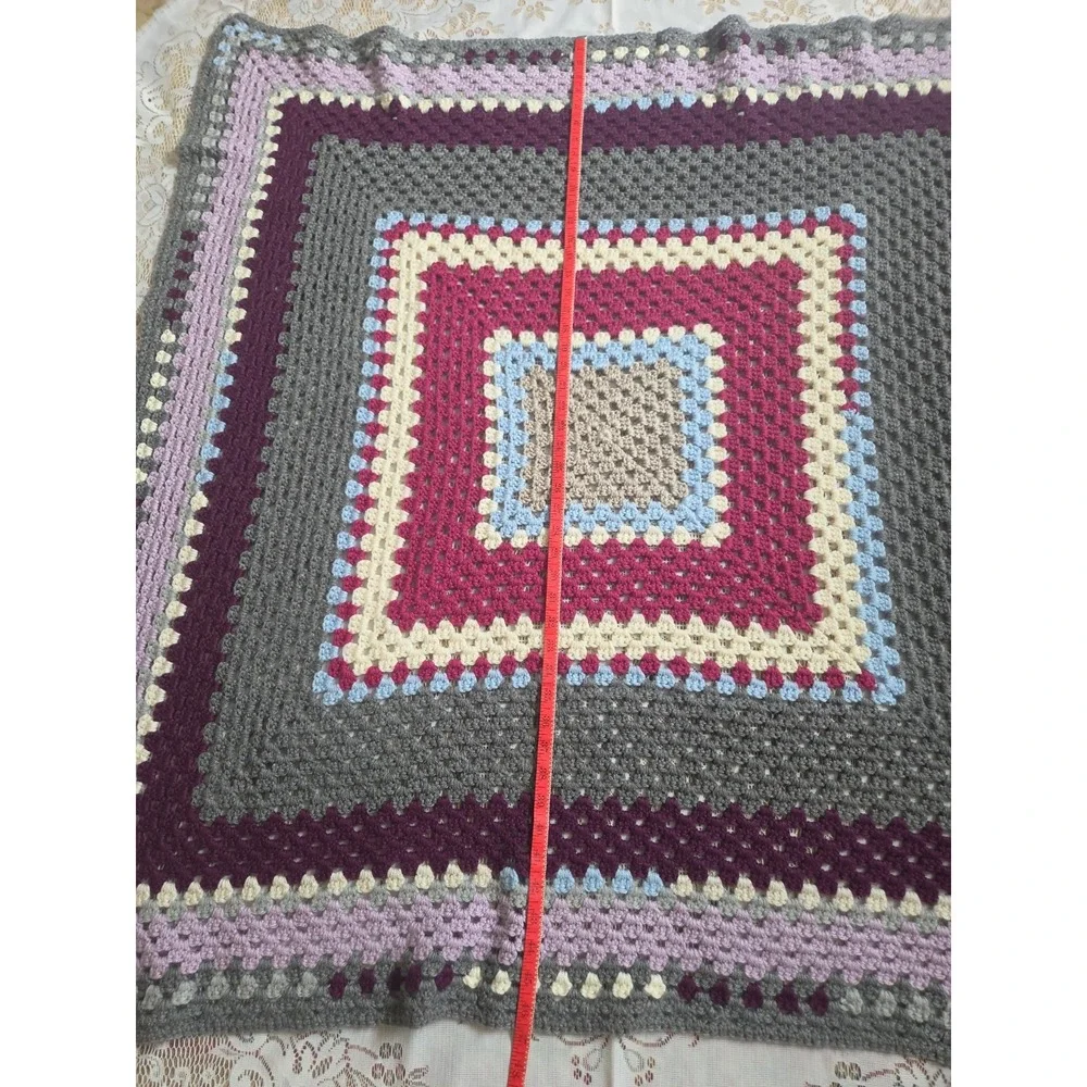 Square Hand Made Crochet Lap Blanket 46